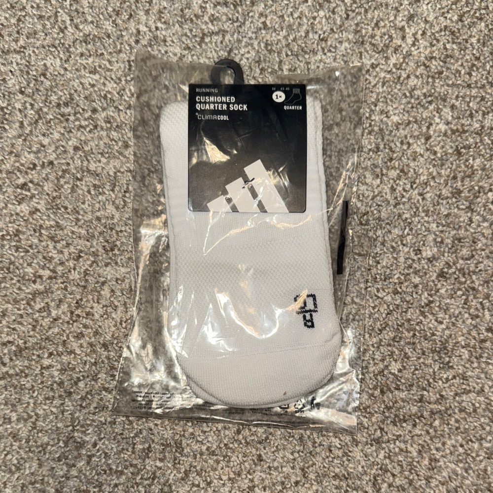 Adidas White Running Quarter Socks